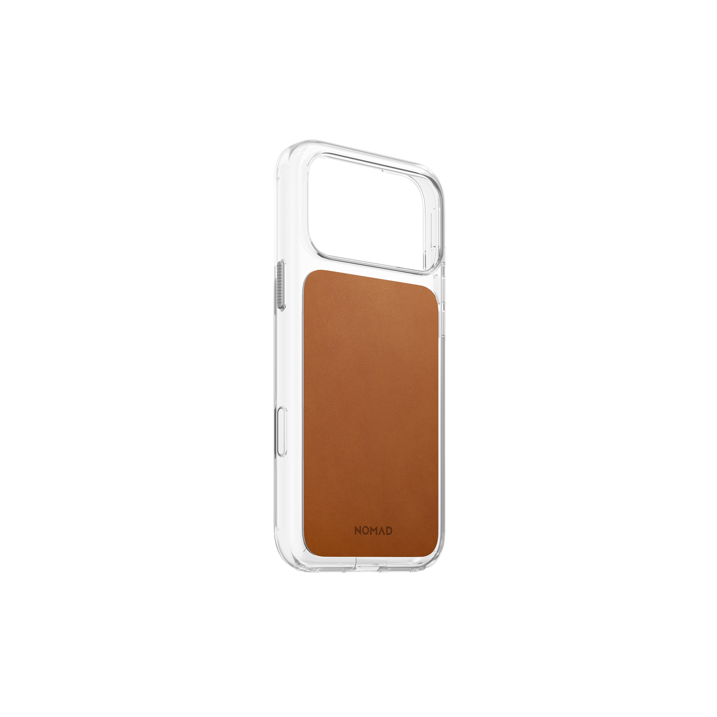 Nomad Clear Case with Horween Leather for iPhone 18 Pro Max - Saddle