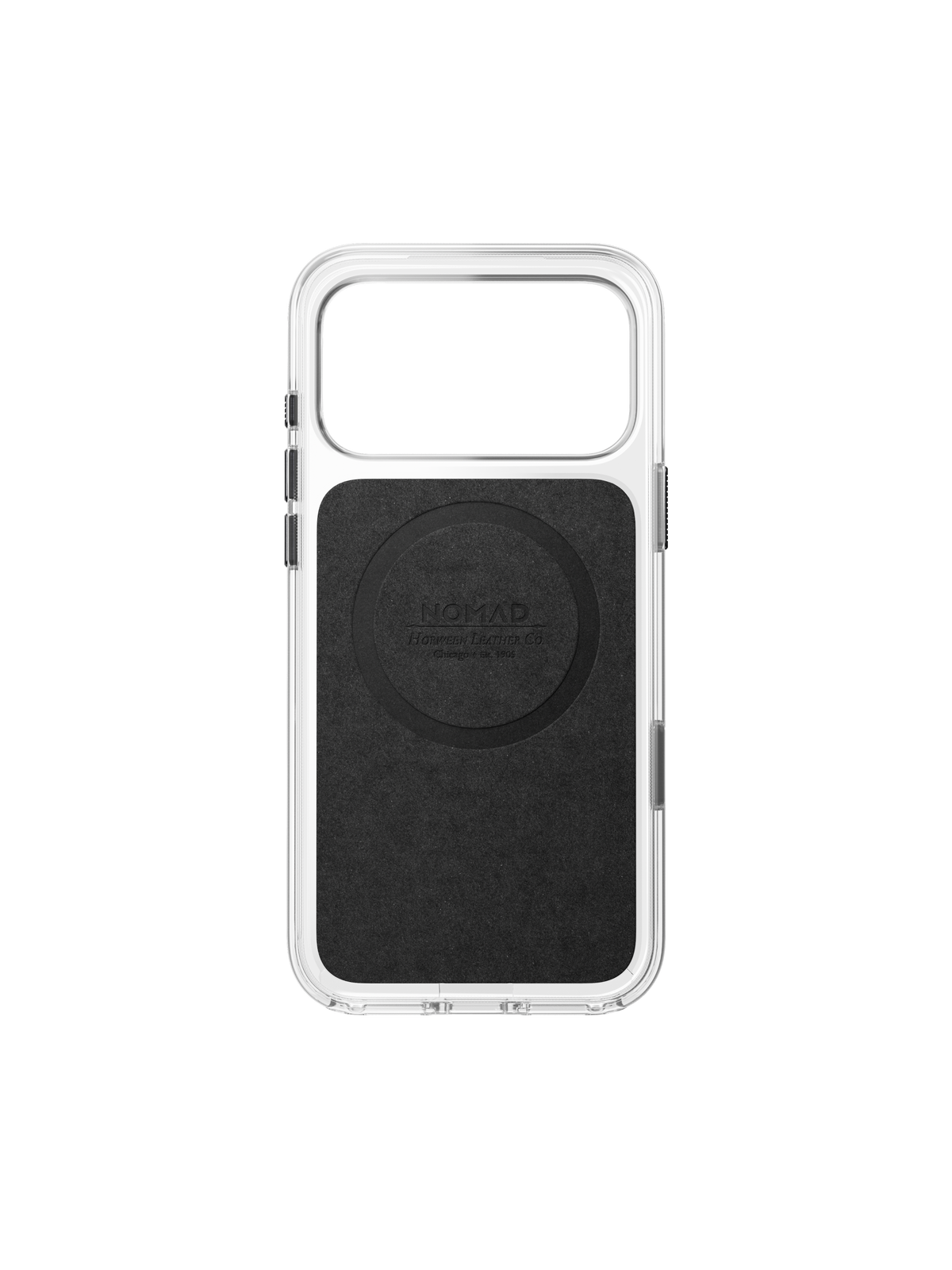 Nomad Clear Case with Horween Leather for iPhone 18 Pro Max - Rustic Brown