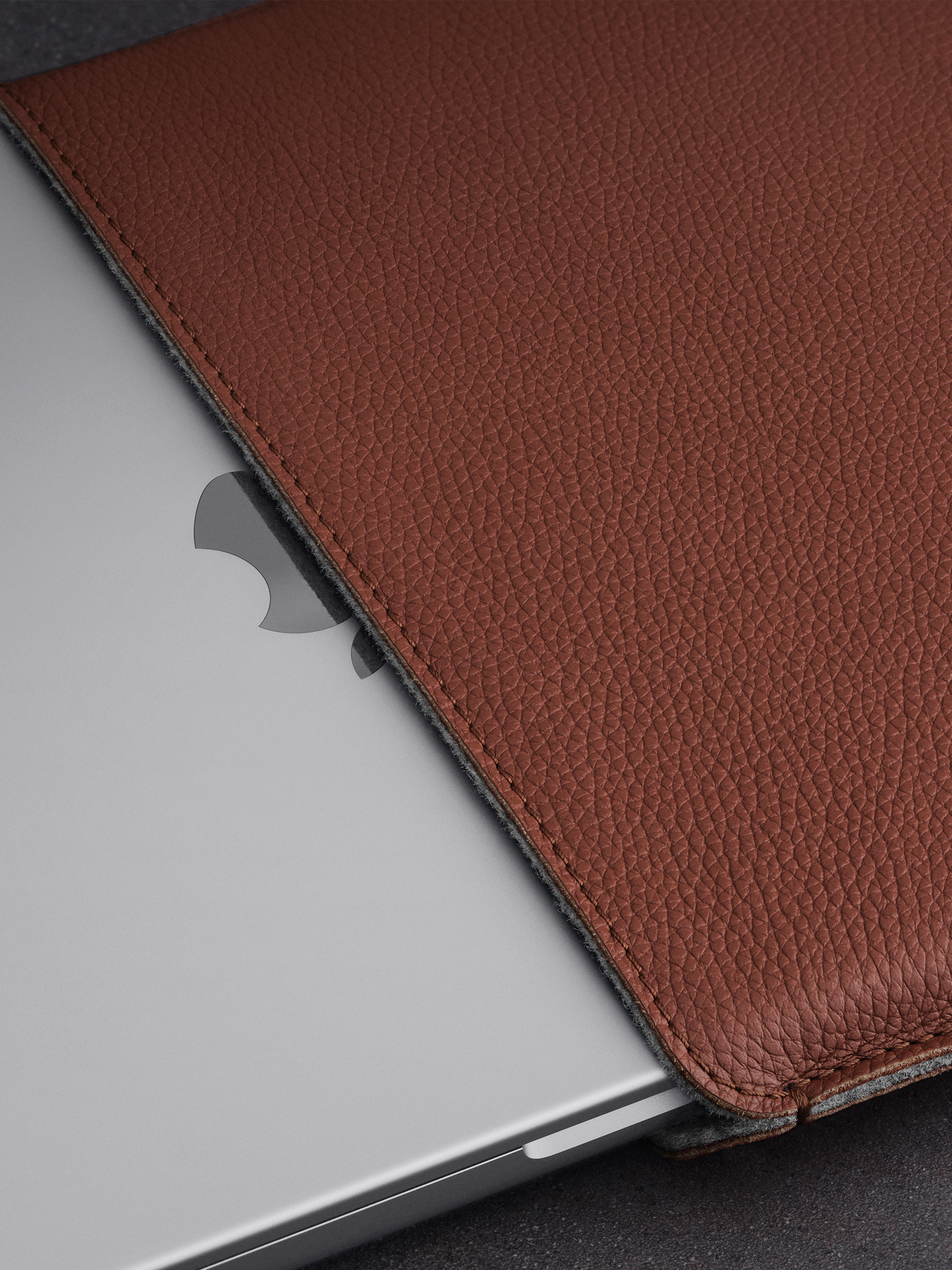 Woolnut Leather Sleeve for MacBook Neo - Cognac