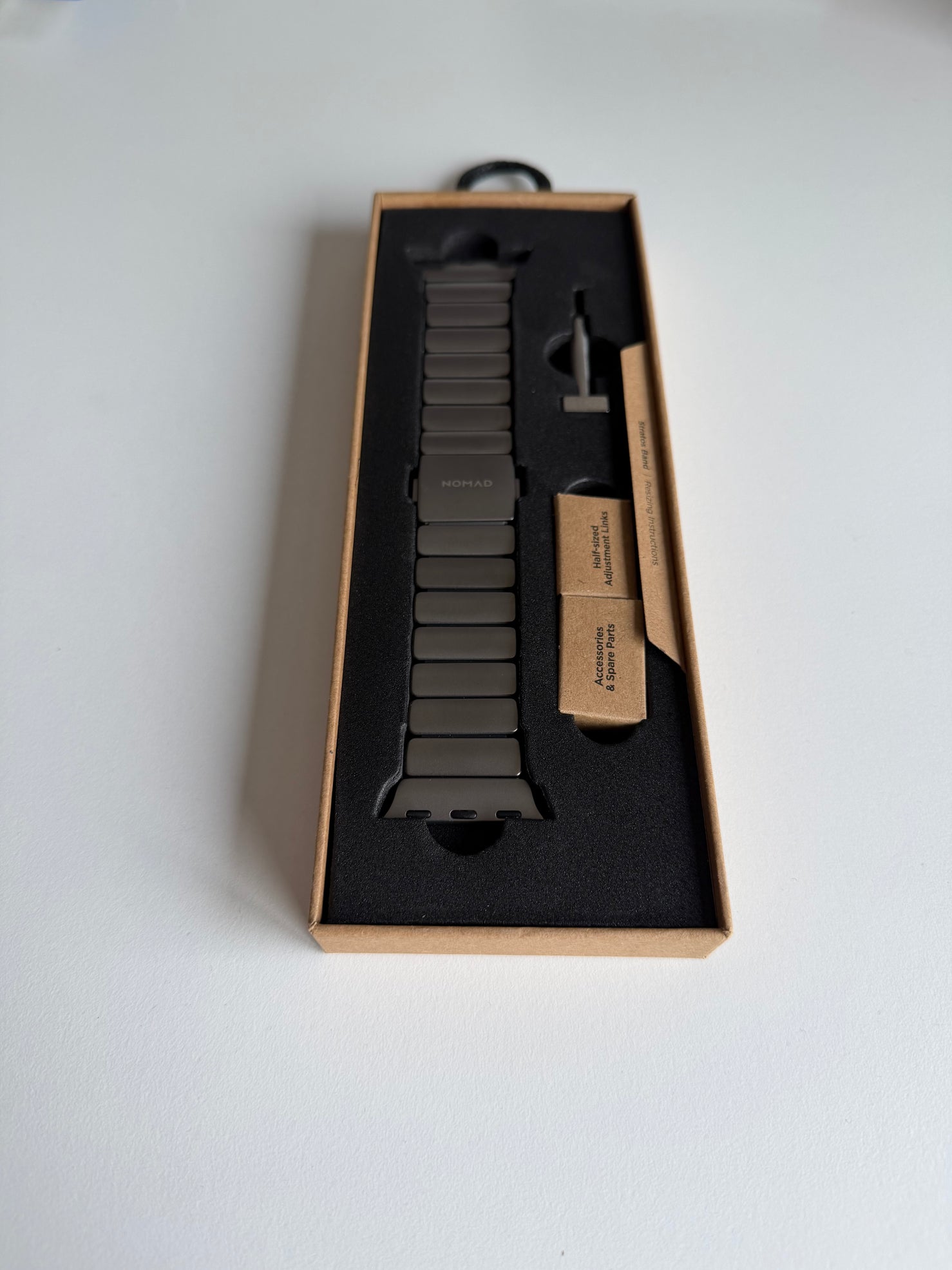 Nomad Stratos Band - 49mm - Natural Titanium - Black - Open Box