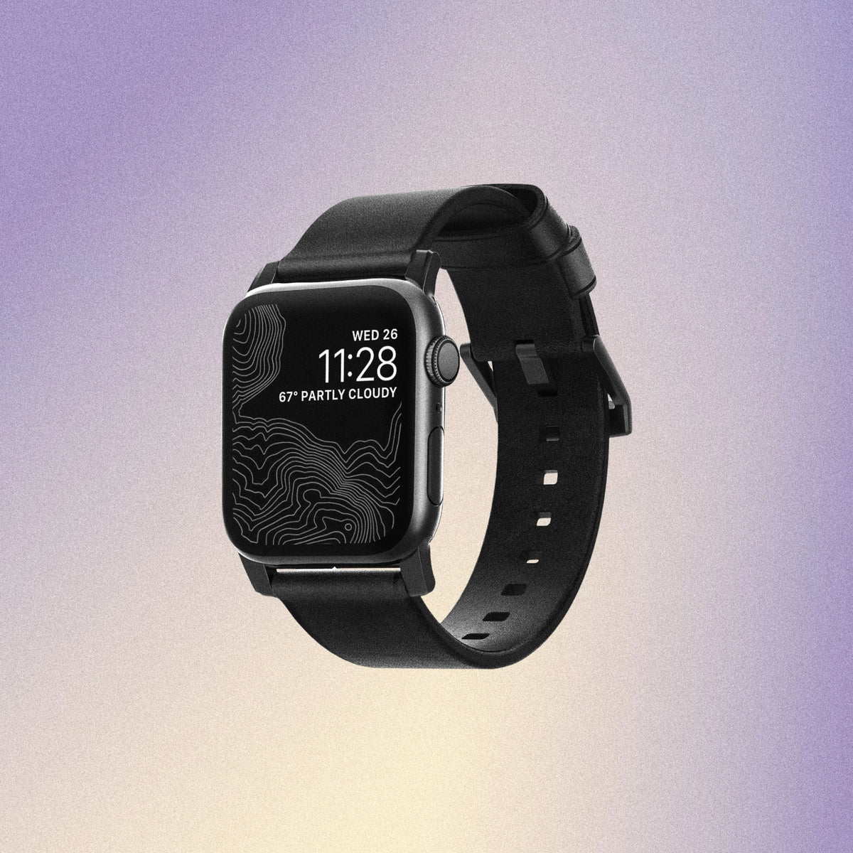 Nomad Modern Band with Horween Leather - 46/49mm - Black Hardware - Black