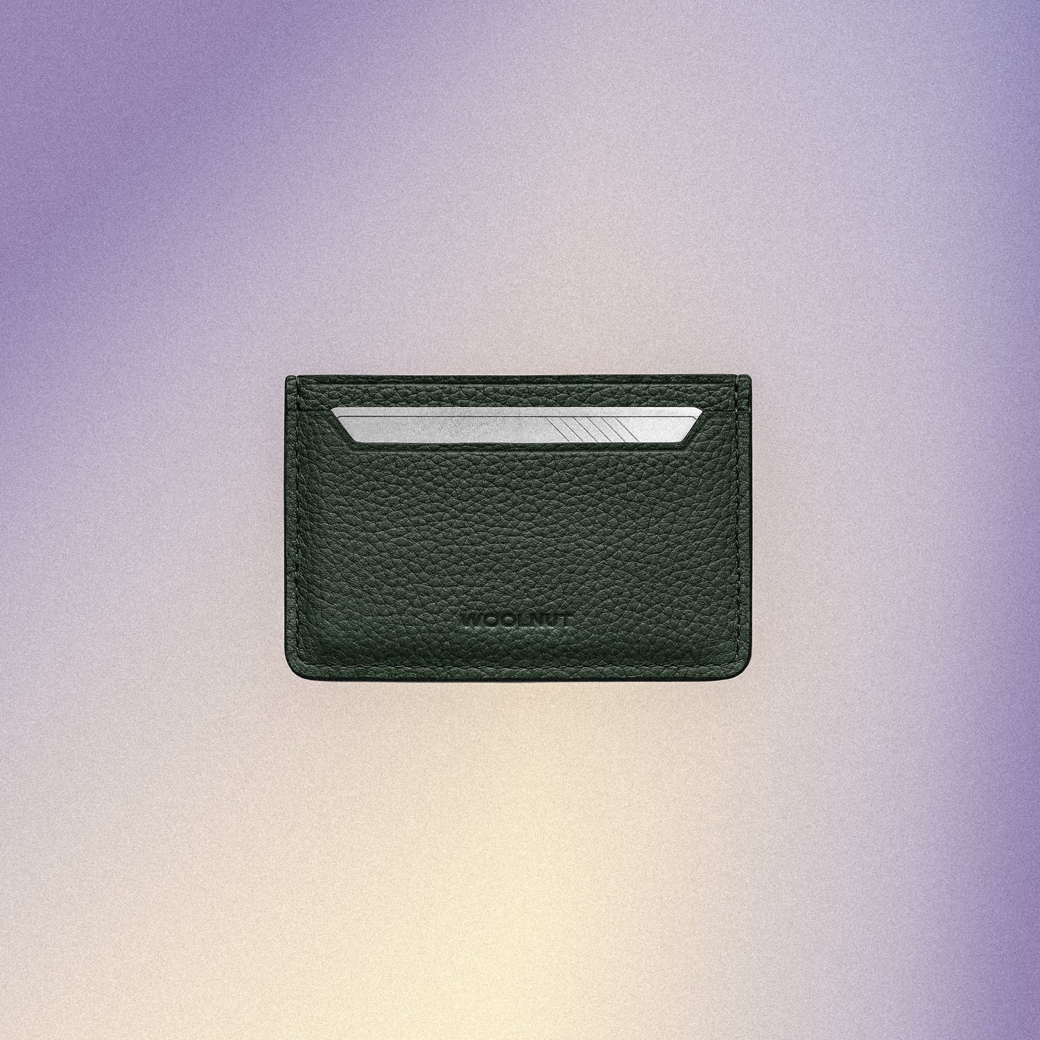 Woolnut Leather Card Holder - Green